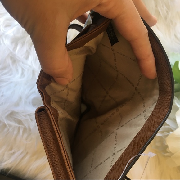 Mk Jet Set Double Zipper brown signature wallet - Picture 5 of 8